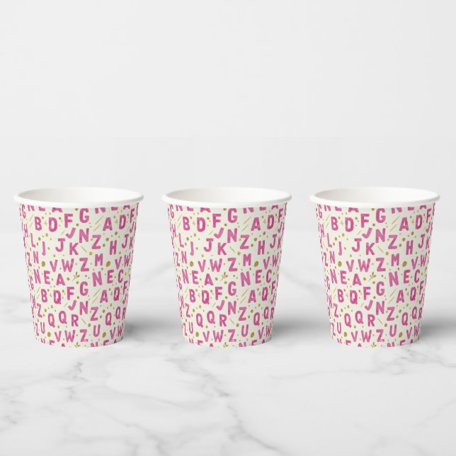 Magenta Magic Alphabet Sparkle Pappbecher (Multi)