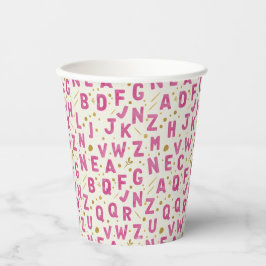 Magenta Magic Alphabet Sparkle Pappbecher