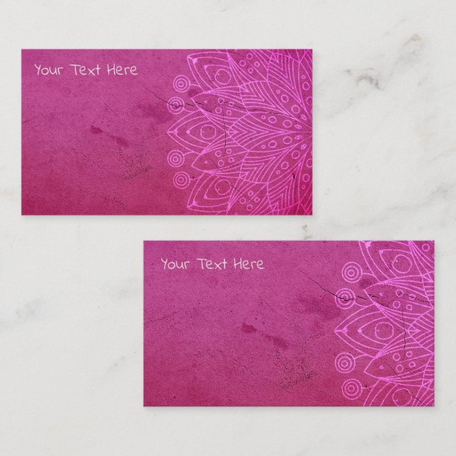 Magenta Mandala Mind Body Spirit Yoga Instructor Visitenkarte (Vorne/Hinten)