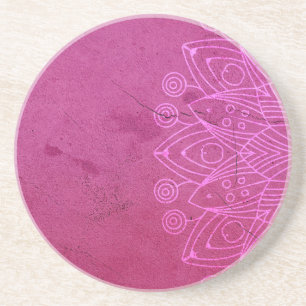 Magenta Mandala Zen Rustikaler Körper Geist Seele Getränkeuntersetzer