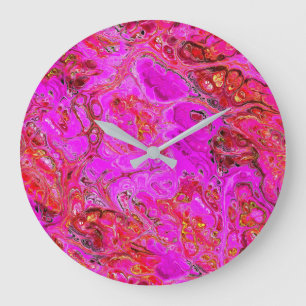Magenta Marble Swirl Wall Clock Große Wanduhr