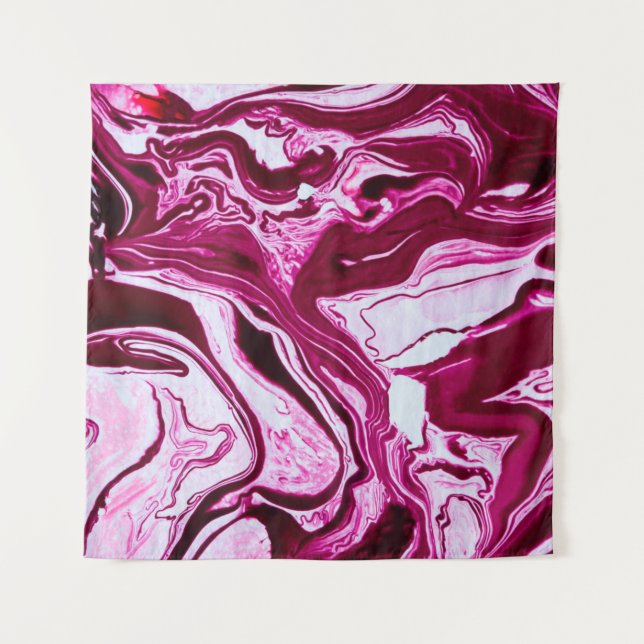 Magenta-Marmorstruktur Wandteppich (Vorderseite)