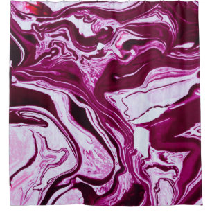 Magenta Marmortextur: Abstrakte Fluid Art Duschvorhang