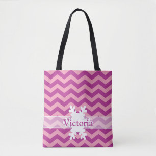 Magenta Mattiert Orchid Chevrons mit Schneeflocke Tasche