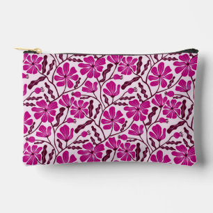 Magenta-Mid-Century-Modern-Blumenmuster Zubehörtasche