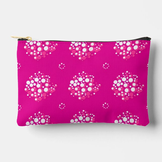 Magenta Minimal Dot Pattern Design Zubehörtasche (Vorderseite)