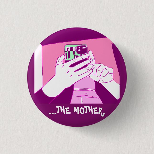 Magenta Mint White Button (Vorderseite)