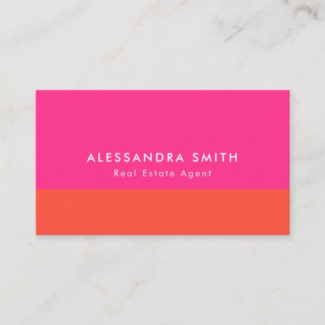 Magenta Orange Business Card Visitenkarte (Vorderseite)