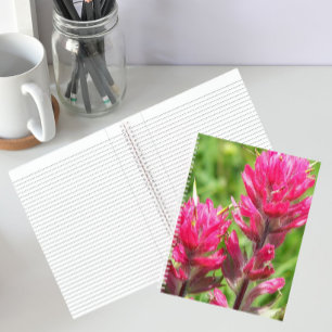 Magenta Paintbrush Blüht Floral Notizbuch