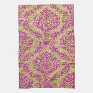 Magenta Parisian Moods Damask Geschirrtuch
