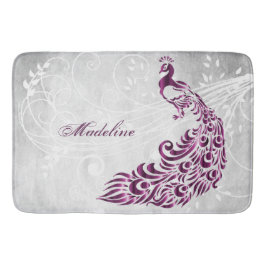 Magenta Peacock Personalisiert Bath Mat Badematte