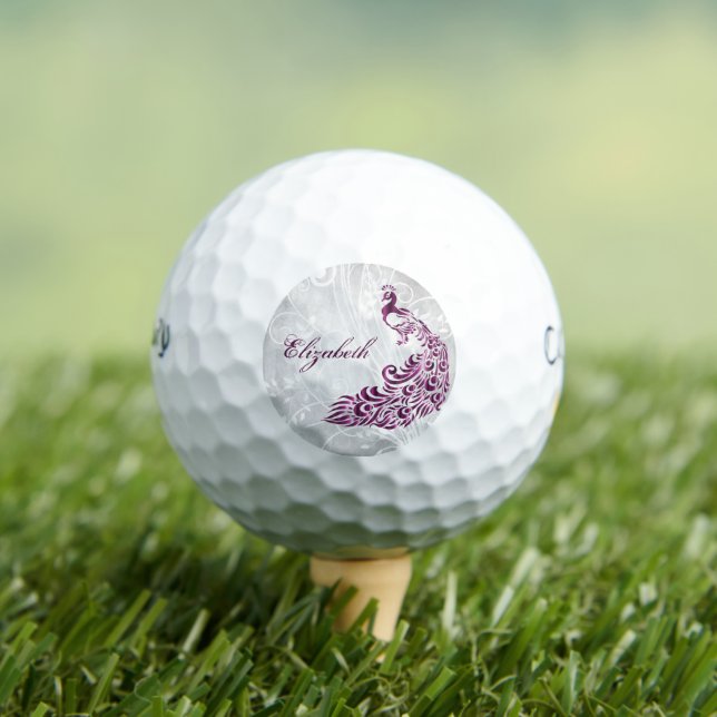 Magenta Peacock Personalisierte Golfplätze Golfball (Insitu T-Shirt)