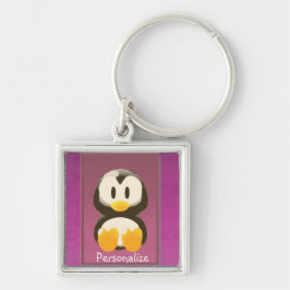 Magenta Penguin Schlüsselanhänger