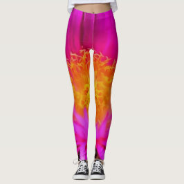 Magenta Pink Aster Blume Kunst Leggings