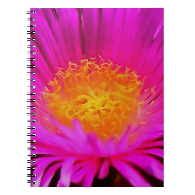 Magenta Pink Aster Blume Kunst Notizblock (Vorderseite)