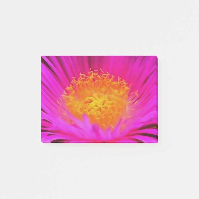 Magenta Pink Aster Blume Kunst Post-it Klebezettel (Vorderseite)