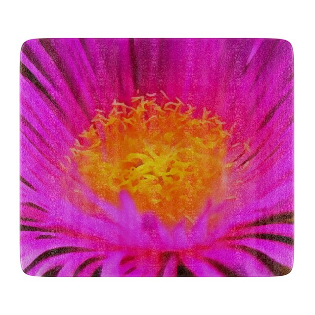 Magenta Pink Aster Blume Kunst Schneidebrett (Vorderseite)