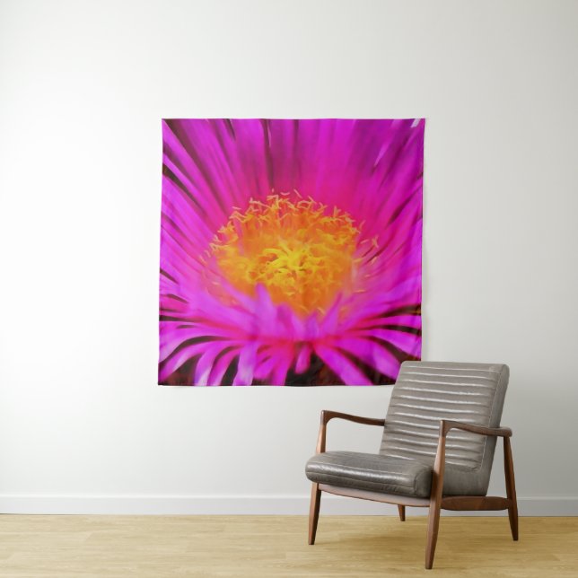 Magenta Pink Aster Blume Kunst Wandteppich (Beispiel)