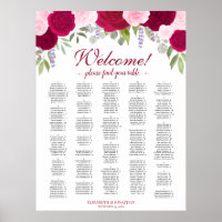 Magenta Pink Boho Rose Alphabetisches Seekarten