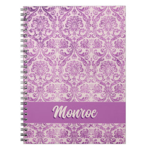 Magenta Pink Damask Notizblock