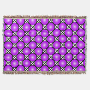 Magenta Pink Dots Schwarz-weißes Gittermuster Decke