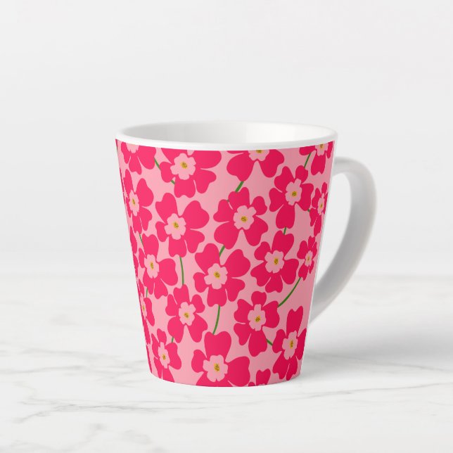 Magenta Pink Fantasy Blume Power Milchtasse (Rechte Ecke)