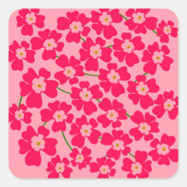 Magenta Pink Fantasy Blume Power Quadratischer Aufkleber