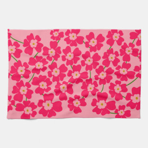 Magenta Pink Fantasy Blumengarten Geschirrtuch