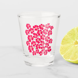 Magenta Pink Fantasy Flower Garden Schnapsglas