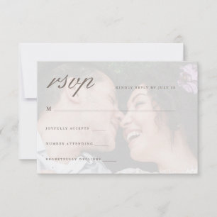 Magenta Pink Foto Wedding Rsvp Karte