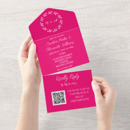 Magenta Pink Fuchsia Moderne, feine Eleganz All In One Einladung