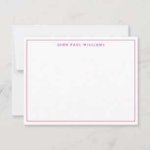 Magenta Pink Girly Modern Beruflich Thane Border Mitteilungskarte