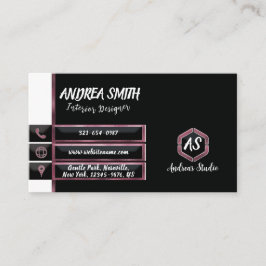 Magenta Pink Glam Girly Minimalistisch Moderner Ch Visitenkarte
