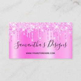 Magenta Pink Glitzer Tropfen Ombre Online Store Visitenkarte