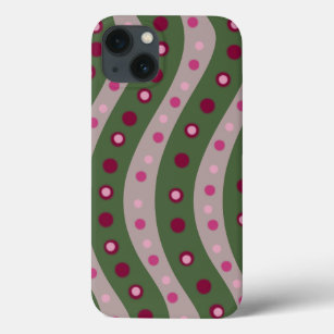 Magenta Pink Green Springtime Polka Dot Gemustert Case-Mate iPhone Hülle