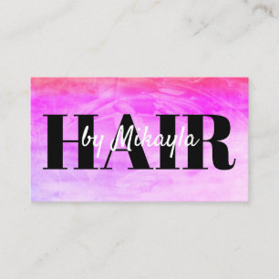 Magenta Pink Hair Style Nails Einfach Visitenkarte