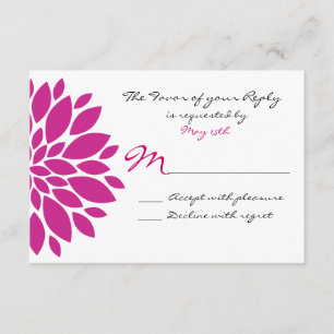 Magenta Pink Lila Blume Hochzeit RSVP Antwortkarte