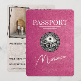 Magenta Pink Marokko Reisepass Save the Date