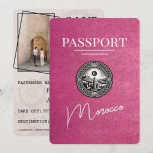 Magenta Pink Marokko Reisepass Save the Date