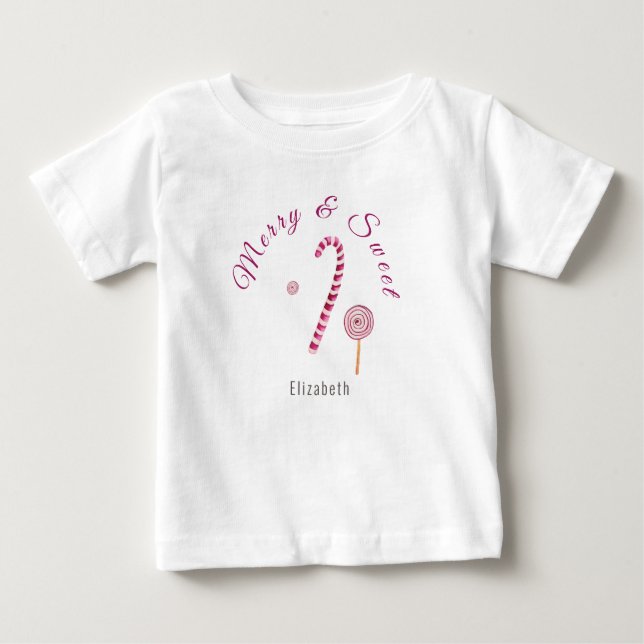 Magenta pink Merry & Süßigkeiten Zuckerrohr Wasser Baby T-shirt (Vorderseite)