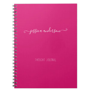 Magenta Pink Moderne Handschrift Kalligrafie Scrip Notizblock