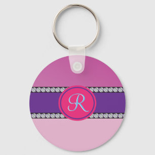 Magenta Pink Monogram Schlüsselanhänger