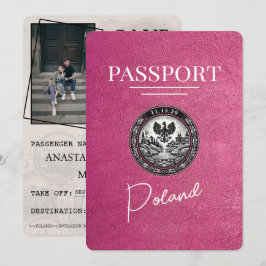 Magenta Pink Polen Reisepass Save the Date