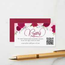 Magenta Pink Roses Brautparty QR Code