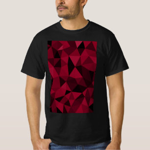 Magenta pink rotes dunkles schwarzes geometrisches T-Shirt