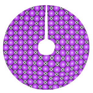Magenta Pinke Punkte Schwarz Weiß Gittermuster Polyester Weihnachtsbaumdecke