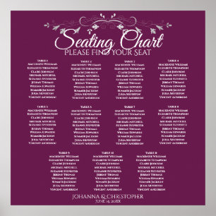 Magenta Plum Lila 11 Tabelle Hochzeitstabelle Poster