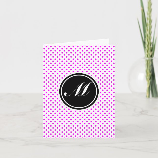 Magenta Polka Dot et Monogramme (Devant)