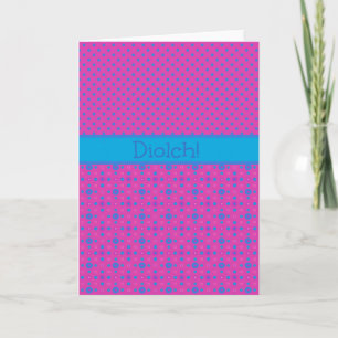 Magenta Polka Dots Dankeschön-Karte: Walisischer G Dankeskarte