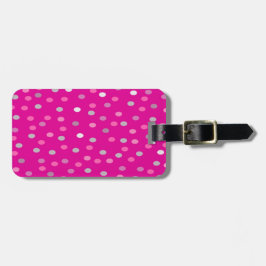 Magenta Polka Dots Gepäckanhänger